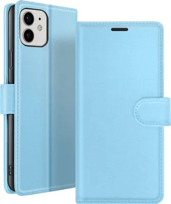 Zdjęcie produktu dla Zanaé, etui z klapką iPhone 12 / 12 Pro z kieszeniami na karty i klapką magnetyczną, jasnoniebieskie