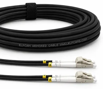 Produktbild von Elfcam® - 100m Gepanzerte Glasfaser-kabel LC/UPC auf LC/UPC OM3 Multimode Duplex