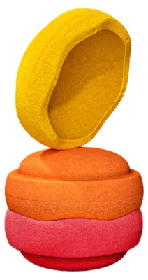 Obrázok produktu pre Stapelstein Original Warm Classic - 3er Set - Farbe: červená/oranžová/žltá