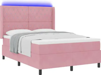 Obrázok produktu pre Posteľ s pružinovým rámom Ružová 140 x 200 cm Zamat