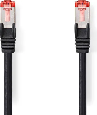 Immagine prodotto di Cavo di rete CAT6 | RJ45 maschio | RJ45 maschio | S/FTP | 1,00 m | Rotondo | LSZH | Nero | Etichetta