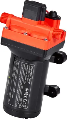 Immagine prodotto di SucceBuy Pompa a membrana 12 V DC, 22,7 L/min, pompa d'acqua autoadescante a 4 camere con pressostato automatico, 4,8 bar di pressione, adatta per camper, caravan, barche, yacht e pulizia di veicoli