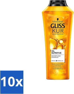 Productafbeelding van Gliss-Kur - Shampoo - Oliënrijke verzorging - Voor droog en pluisachtig haar - 400 ml - Voordeelverpakking - 10 stuks