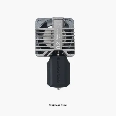 A 3D printer hotend assembly is shown against a white background.