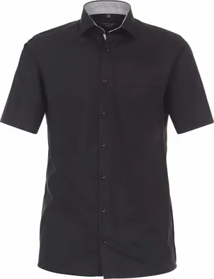 Produktbild von CASAMODA Herren Businesshemd Kurzarm Kent Modern-Fit Schwarz 44