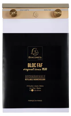 Produktbild von Exacompta Block FAF mit Einlage blanko, No. 2, 17x10 cm - 12112E