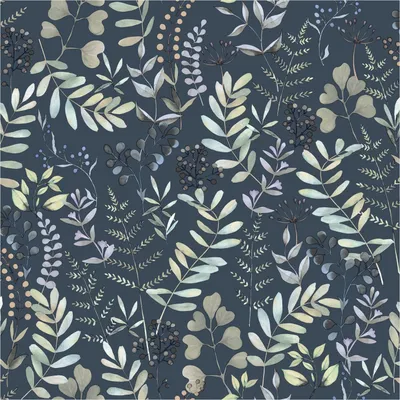 Produktbild von Ugépa Vliestapete Botanique M68501 10.05 x 0.53 m Blau Bäume Blätter matt Vlies