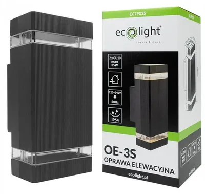 Image de Applique d'extérieur Appliques anthracite 2xGU10x35W en aluminium, dimensions : 23 x 11 x 6,5 cm, IP54, Ecolight