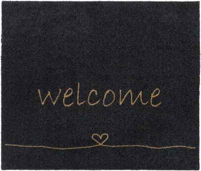 Produktbild von MD Entree Walk&Wash | Eingangsmatte - Teppichmatte - Küchenteppich,Größe:67x80 cm;Motiv:welcome heart anthra