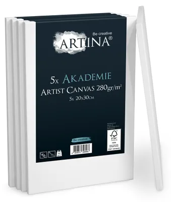 Produktbild von Artina Keilrahmen Leinwand Akademie, 20x30cm, 5er Set
