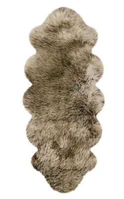Produktbild von Heitmann Felle Australisches Premium Doppel-Lammfell  Farbe Braun mit hellen Spitzen, Größe ca. 175 x 63 cm 182BS