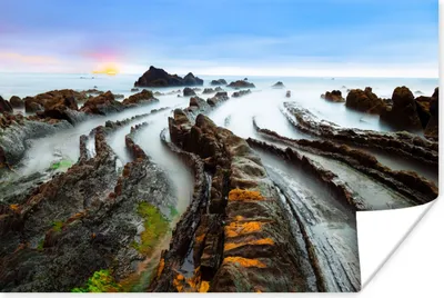 Produktbild von MuchoWow® Poster Nebel - Felsen - Wasser - Natur 120x80 cm - Bilder