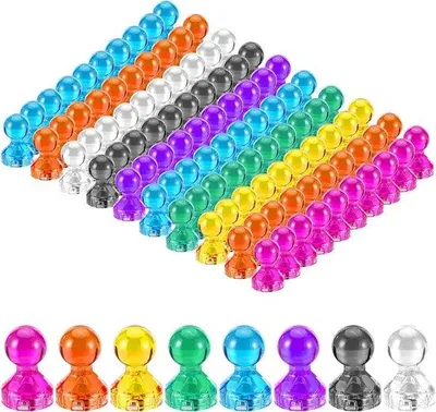 Image de Petits aimants 11 x 17 mm, 8 couleurs, en plastique, aimants pour réfrigérateur