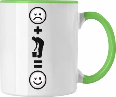 Produktbild von Trendation - Maler Tasse Geschenk für Malermeister Geburtstag Lustige Geschenkidee :( + Malen = :) (Grün)
