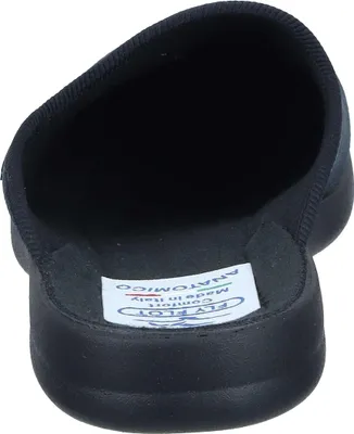 Produktbild von Fly Flot Herren Hausschuh Pantoffel samtige Oberfläche und Logo Stickerei 220084, Größe:47 EU, Farbe:Schwarz