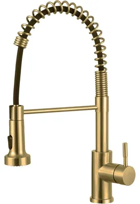 Produktbild von Küchenarmatur mit Brause ausziehbar Edelstahl 304, 2 Modi, 360° drehbar, gebürstetes Gold