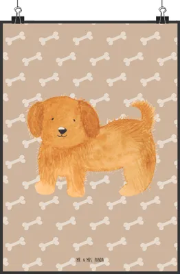 Produktbild von Mr. & Mrs. Panda Bild Hund Flauschig DIN A1 - Hundeglück - Geschenk, Hundeliebe, Sprüche, Süß, kunstdruck poster, Frauchen, wanddeko, Plakat, drucke, Hunde