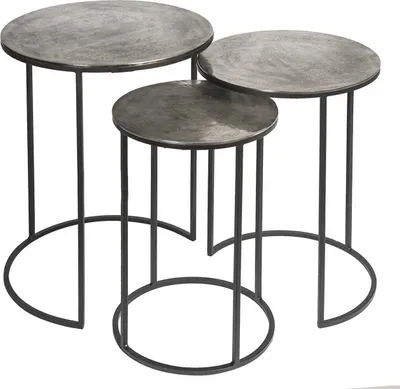 Produktbild von Casablanca Beistelltisch Millenium Alu vern. 3er Set  Höhe: 59.50 cm  Ø 42.50 cm 43208