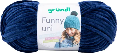 Produktbild von Gründl Chenillegarn Funny uni,100g/120m,Babywolle,100% Polyester,Häkel-und Strickgarn 25 navy