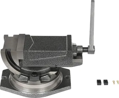 Image de Étau - Étau d'établi - Largeur des mâchoires 10,16 cm - Ouverture 80 mm - Inclinable de 0 à 90° - Base pivotante à 360° - Force de serrage max. 19 kN - Manuel - Gris