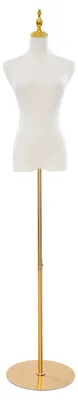 Immagine prodotto di Manichino da esposizione femminile per abiti - Modello busto - Base circolare - Altezza regolabile da 71 a 121 cm - Circonferenza del busto 86 cm - Vita 63 cm - Fianchi 84 cm - Portata massima 30 kg