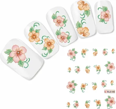 Produktbild von Nagel Sticker Tattoo Nail Art Blume Aufkleber Neu!
