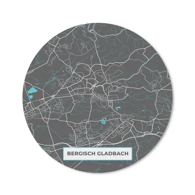 Produktbild von MuchoWow® Mauspad Mousepad Bergisch Gladbach - Stadtplan - Blau - Karte - Deutschland 40x40 cm - Mousepads - Maus Mat - Pad - Mausunterlage - Schreibtisch Accessoires