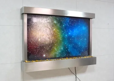 Zdjęcie produktu dla Ściana wodna LED Designerskie kolumny wodne Wodospad Ramka na zdjęcie 145x97 Ściana wodna