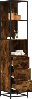 Obrázek produktu pro Maison Exclusive – koupelnová skříňka z kouřového dubu 35 x 37,5 x 166 cm, dřevotřísková deska
