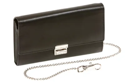Produktbild von LEAS Kellner- und Taxifahrerbörse mit hochwertiger Chrom-Kette Echt-Leder, schwarz Chain-Series