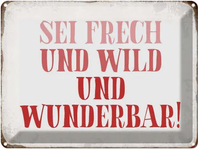 Produktbild von vianmo Blechschild 30x40 cm sei frech und wild wunderbar Spruch Zitat