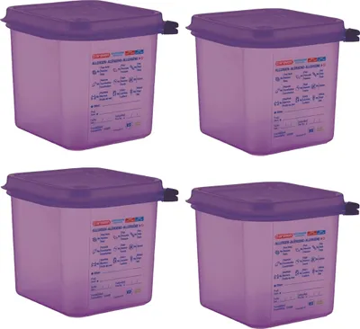 Produktbild von Araven GN1/6 Lebensmittelbehälter aus Silikon - 2,6L - 4 Behälter