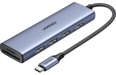 Produktbild von Ugreen 20956A, USB Typ-C, HDMI, USB 3.0, 5000 Mbit/s, 3840 x 2160, Silber, Rundkabel