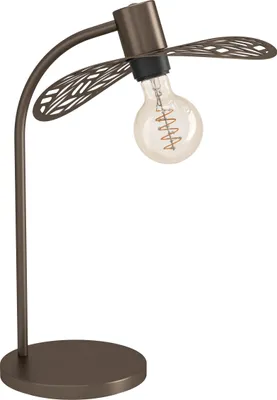 Produktbild von EGLO Tischlampe Swaby, Nachttischlampe mit geschwungenem Lampenschirm, Zimmer Deko Wohnzimmer, Tischleuchte aus Metall in Bronze, E27, H 46,5 cm
