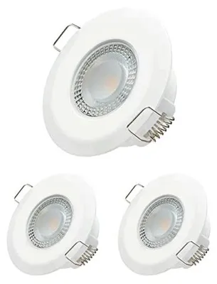 Zdjęcie produktu dla Reflektory LED do zabudowy zestaw 3 sztuki ciepła biel 5W 2700K łazienka