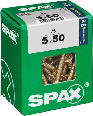 Image de Boîte 75 Unités. Vis A Bois Spax Cab. Plat Yellox 5.0x50mm Spax