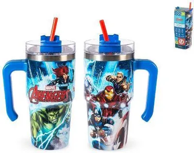 Obrázok produktu pre Termoska s nerezovou slamkou (600 ml) MARVEL AVENGERS