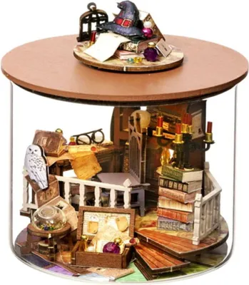Image de Habarri | Maison Miniature - DIY Maison de Poupées - Maison en Bois avec Meubles et éclairage LED - Cadeau pour Enfants - Chambre Des Secrets