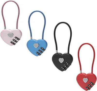 Produktbild von Digitale bagagesloten, kleurrijke combinatiesloten, voor koffers en dozen, 4 kleuren