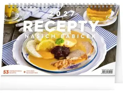 Obrázok produktu pre NOTIQUE Stolový kalendár "Recepty našich babičiek", 2027, 23,1 x 14,5 cm