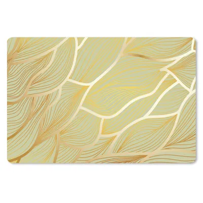 Produktbild von MuchoWow® Mauspad Mousepad Goldene Wellen auf grünem Hintergrund 27x18 cm - Mousepads - Maus Mat - Pad - Mausunterlage - Büroartikel - Desk Matten