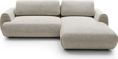 Produktbild von BETTSO Stilvolles hellbeiges Ecksofa MORENA mit Bettzeugablage für das Wohnzimmer Rechte
