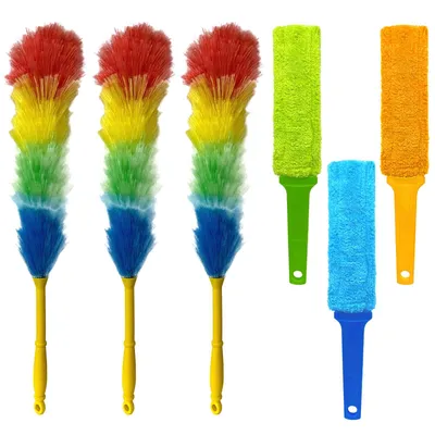 Produktbild von 6tlg. Staubwedel Set Staubwischer Handstaubwischer Mikrofaser Staubfänger Staubbesen Staub Wischer