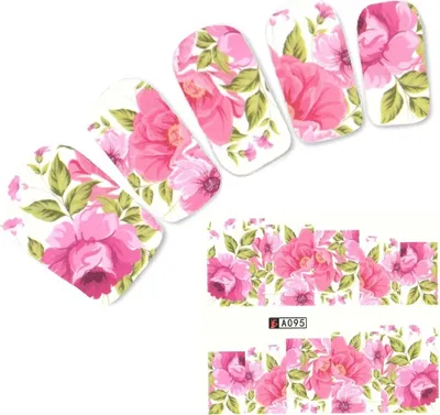 Produktbild von Tattoo Nail Blumen Blätter Aufkleber Nagel Sticker