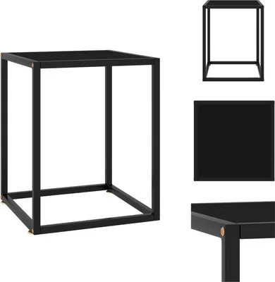 Image de vidaXL Table basse noire avec verre noir 40x40x50 cm - Tables basses