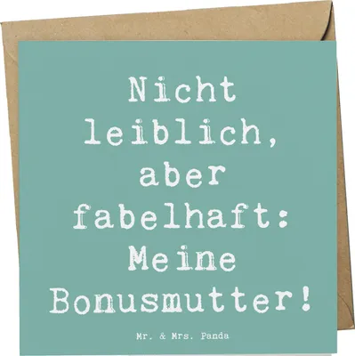 Produktbild von Mr. & Mrs. Panda Grußkarte Spruch Bonusmutter - Meeresbrise - Geschenk, Liebe, doppelkarte, Wertschätzung, Geburtstage, Verwandte, Geschenke, faltkarte, Klappkarte