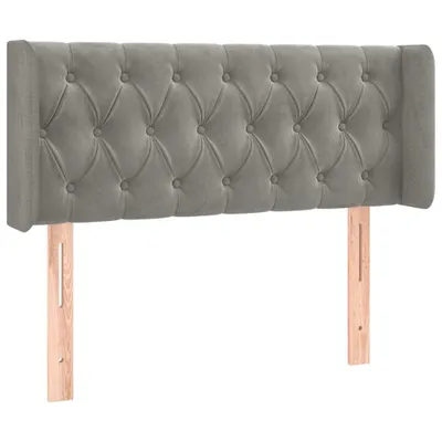 Produktbild von Kopfteil mit Ohren Hellgrau 103x16x78/88 cm Samt