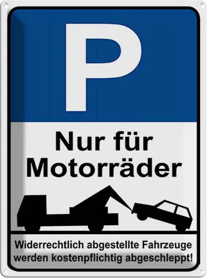 Produktbild von vianmo Blechschild 40x30 cm Park Nur für Motorräder Parkplatzschild