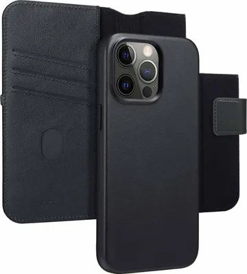 Image de Accezz Bibliothèque en cuir 2-en-1 avec MagSafe pour Apple iPhone 15 Pro Max - Noir Onyx