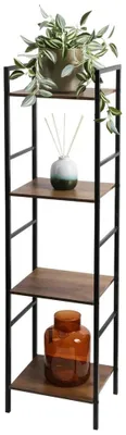 Obrázok produktu pre Kovový regál – úložný regál – 29,5 x 23,5 x 106,5 cm – hnedý